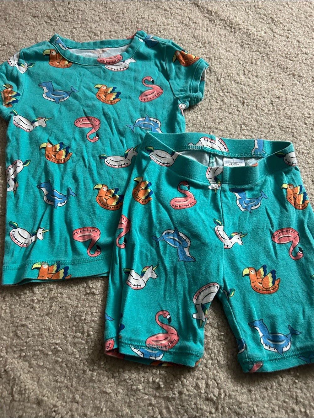 Gap kids size 6 Aqua Summer Floaties Short Pajama Set